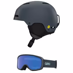 Giro Ledge MIPS Combo PackSki Helmet - Snowboarding Helmet with Matching Goggles Matte Dark Shark/Cruz Shark Cobalt M (55.5-5 ...
