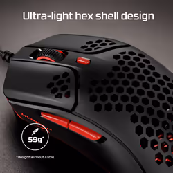 HyperX Pulsefire Haste - Gaming Mouse (Black-Red) - Additional view 5