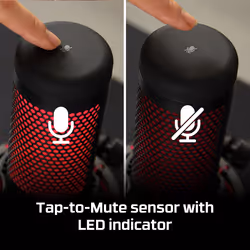 HyperX QuadCast - USB Microphone (Black-Red) - Red Lighting - Additional view 8