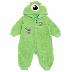 Disney Monsters Inc. Mike Boo Infant Baby Boys Cozy Sherpa Zip Up Cosplay Coverall Green/Mike Wazowski 18 Months