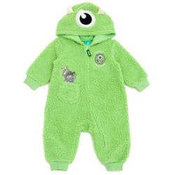 Disney Monsters Inc. Mike Boo Infant Baby Boys Cozy Sherpa Zip Up Cosplay Coverall Green/Mike Wazowski 18 Months