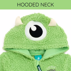 Disney Monsters Inc. Mike Boo Infant Baby Boys Cozy Sherpa Zip Up Cosplay Coverall Green/Mike Wazowski 18 Months