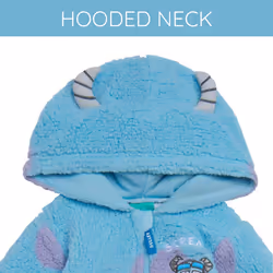 Disney Monsters Inc. Mike Sully Infant Baby Boys Cozy Sherpa Zip Up Cosplay Coverall Blue/Sulley 12 Months