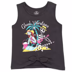 Disney Nightmare Before Christmas Jack Skellington Sally Little Girls Tank Top and French Terry Shorts Outfit Set Gray 6
