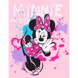 Disney Minnie Mouse Little Girls T-Shirt and French Terry Shorts Outfit Set Graffiti Pink 6