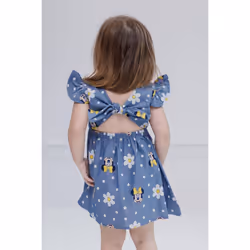 Disney Minnie Mouse Floral Toddler Girls Chambray Skater Dress Flowers