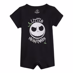Disney Nightmare Before Christmas Jack Skellington Newborn Baby Boys Romper and Hat Black 0-3 Months