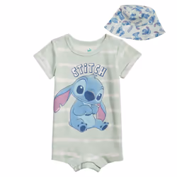 Disney Lilo & Stitch Infant Baby Boys Romper and Hat Tie Dye Multicolor 24 Months