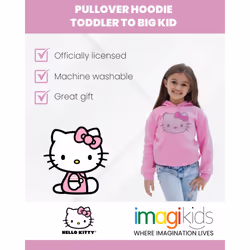 Hello Kitty Little Girls Fleece Pullover Hoodie Pink 7-8