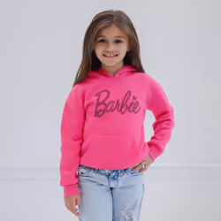 Barbie Little Girls Fleece Pullover Hoodie Pink 7-8