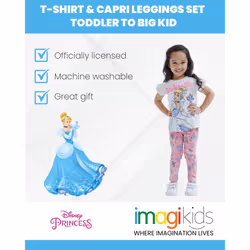 Disney Princess Cinderella Big Girls T-Shirt and Capri Leggings Outfit