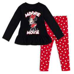Disney Minnie Mouse Little Girls Graphic T-Shirt and Leggings Outfit S
