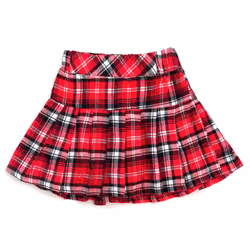 Disney Minnie Mouse Toddler Girls Fleece Sweatshirt and Pleated Skirt Plaid Red/White 2T