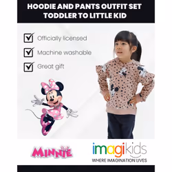 Disney Mickey Mouse Minnie Mouse Toddler Girls Fleece Pullover Hoodie