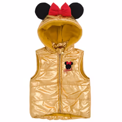 Disney Minnie Mouse Little Girls Zip Up Vest Puffer T-Shirt and Leggin