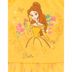 Disney Princess Belle Toddler Girls French Terry Dress Yellow 3T