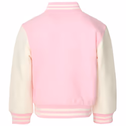 Barbie Little Girls French Terry Varsity Bomber Jacket Pink 4