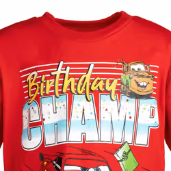 Disney Pixar Cars Lightning McQueen Birthday Infant Baby Boys Graphic T-Shirt Cars Red 18 Months