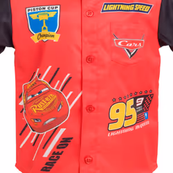 Disney Pixar Cars Lightning McQueen Toddler Boys Hawaiian Button Down