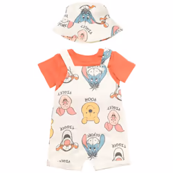 Disney Winnie the Pooh Infant Baby Boys Short Overalls French Terry T-