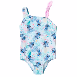 Disney Lilo & Stitch Big Girls One Piece Bathing Suit Floral Blue 10-1