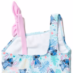 Disney Lilo & Stitch Big Girls One Piece Bathing Suit Floral Blue 10-1
