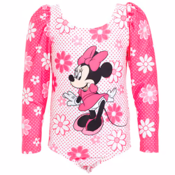 Disney Minnie Mouse Little Girls One Piece Bathing Suit Floral Pink 6