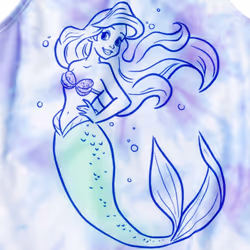 Disney Princess Ariel Big Girls One Piece Bathing Suit Tie Dye Blue 10