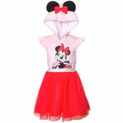 Disney Minnie Mouse Little Girls Mesh Cosplay Tulle Dress Pink 6