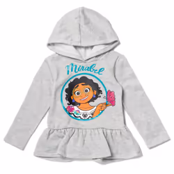 Disney Encanto Mirabel Toddler Girls Fashion Pullover Peplum Fleece Ho