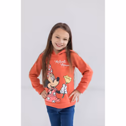 Disney Minnie Mouse Big Girls Fleece Pullover Hoodie Red 14-16