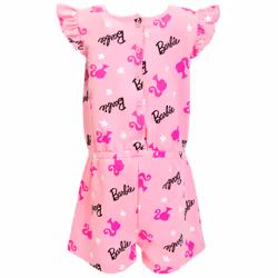 Barbie Toddler Girls French Terry Sleeveless Romper Pink 4T