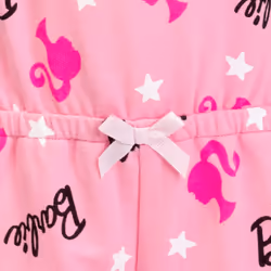 Barbie Toddler Girls French Terry Sleeveless Romper Pink 4T