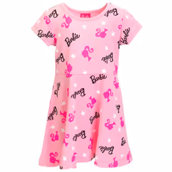 Barbie Toddler Girls French Terry Skater Dress Pink 3T