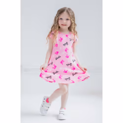 Barbie Toddler Girls French Terry Skater Dress Pink 3T