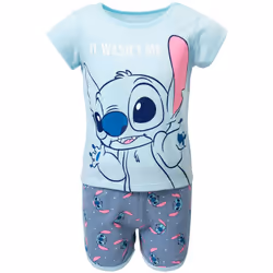 Disney Lilo & Stitch Little Girls T-Shirt and French Terry Shorts Outfit Set Blue 6