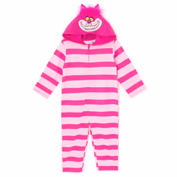 Disney Alice in Wonderland Cheshire Cat Big Boys Zip Up Coverall Tail Pink 10-12
