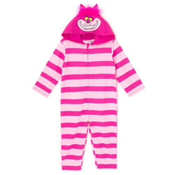 Disney Alice in Wonderland Cheshire Cat Big Boys Zip Up Coverall Tail Pink 10-12