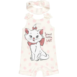 Disney Classics Marie Toddler Girls Romper and Headband Polka Dots Mar