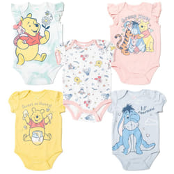 Disney Tigger Winnie the Pooh Eeyore Infant Baby Girls 5 Pack Cuddly B
