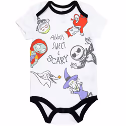 Disney Nightmare Before Christmas Jack Skellington Sally Infant Baby Boys 5 Pack Bodysuits Multi 12 Months