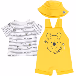 Disney Winnie the Pooh Baby Boys 3 Piece Outfit Set: Overalls T-Shirt