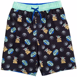 STAR WARS The Child Big Boys Pullover Rash Guard and Swim Trunks Outfi