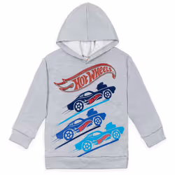 Hot Wheels Big Boys Fleece Pullover Hoodie Heather Grey 18-20