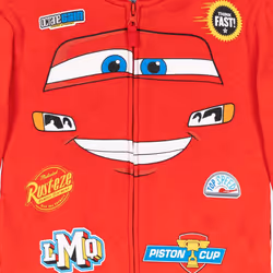 Disney Pixar Cars Lightning McQueen Big Boys Fleece Zip Up Hoodie Red
