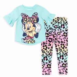 Disney Minnie Mouse Little Girls Graphic T-Shirt & Leggings Blue 7-8