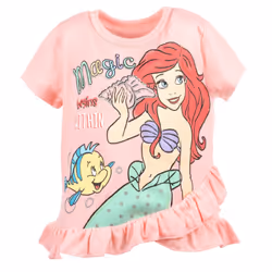 Disney Princess Ariel Big Girls Crossover T-Shirt and Leggings Outfit