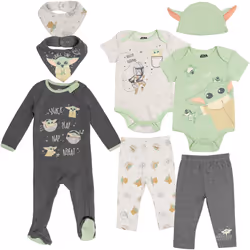 STAR WARS The Mandalorian Baby Yoda Baby Boys 8 Piece Layette Set 12 Months