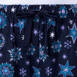 Fruit of the Loom Women's Waffle V-Neck Top and Flannel Pant Sleep Set  Midnight Blue/Starflake  Medium