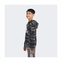 adidas Boys' Long Sleeve Camo Print Hoodie  Black  4